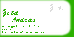 zita andras business card