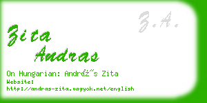 zita andras business card